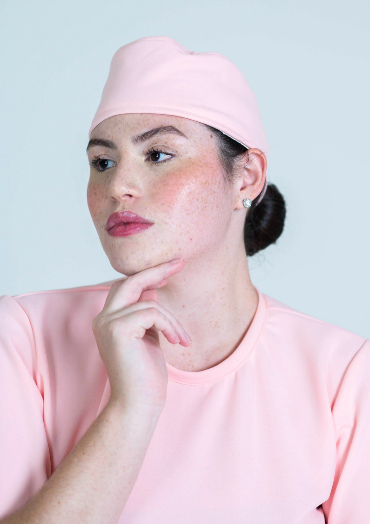 Touca Cirúrgica Malha Rosa Bebê