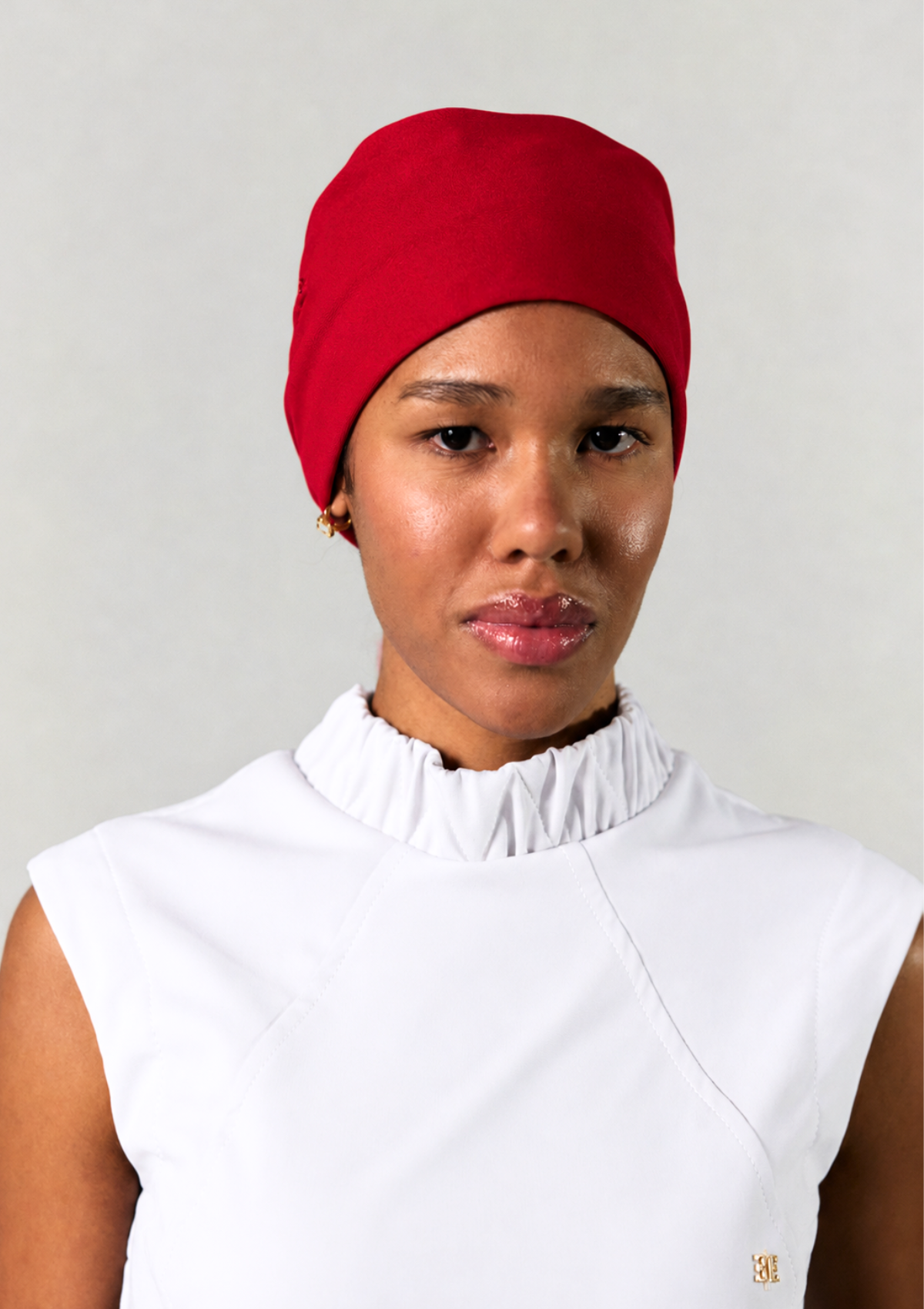 NEW - Gorro cirúrgico vermelho cereja forrado em cetim