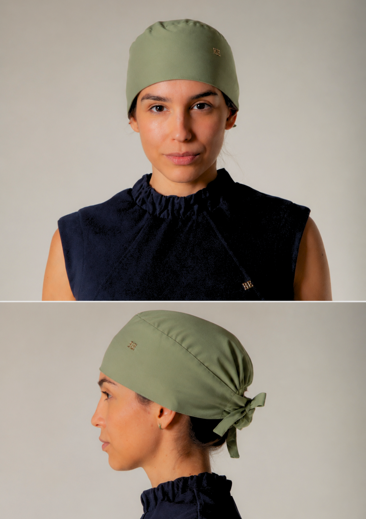 NEW - Gorro Cirúrgico Verde Oliva Forrado em Cetim