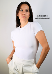 Underscrub Feminina Branco - Manga Curta Gola O