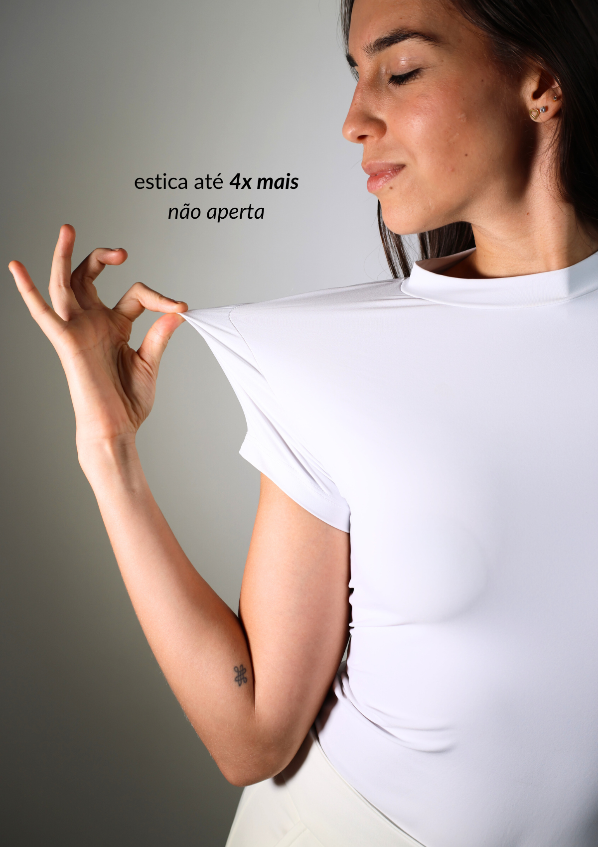 Underscrub Feminina Branco - Manga Curta Gola O