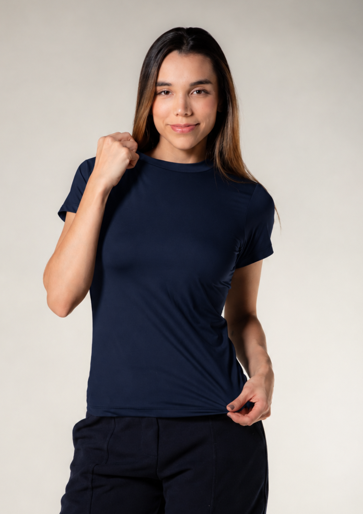 NEW - Underscrub Feminina Manga Curta Gola O - Azul Marinho