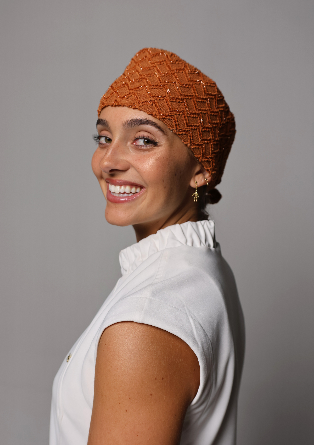 Touca Tweed Marrom