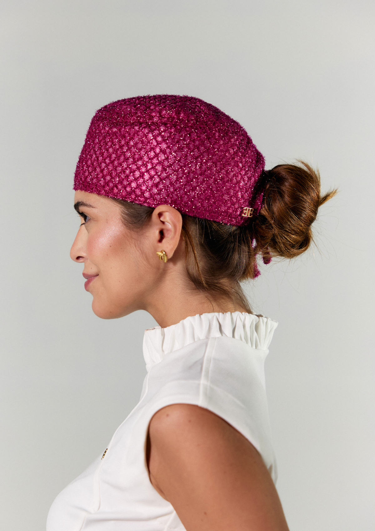 NEW - Touca Glam Rosa Forrada em Cetim