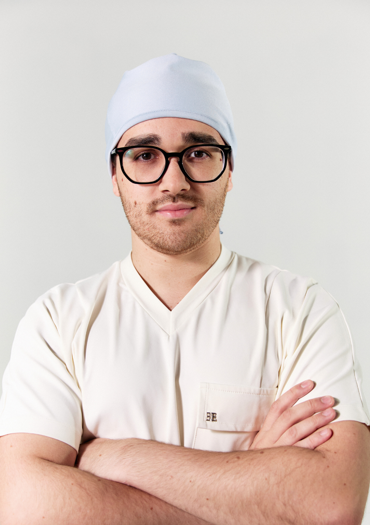 NEW - Touca Azul Bebê Forrada em Toalha