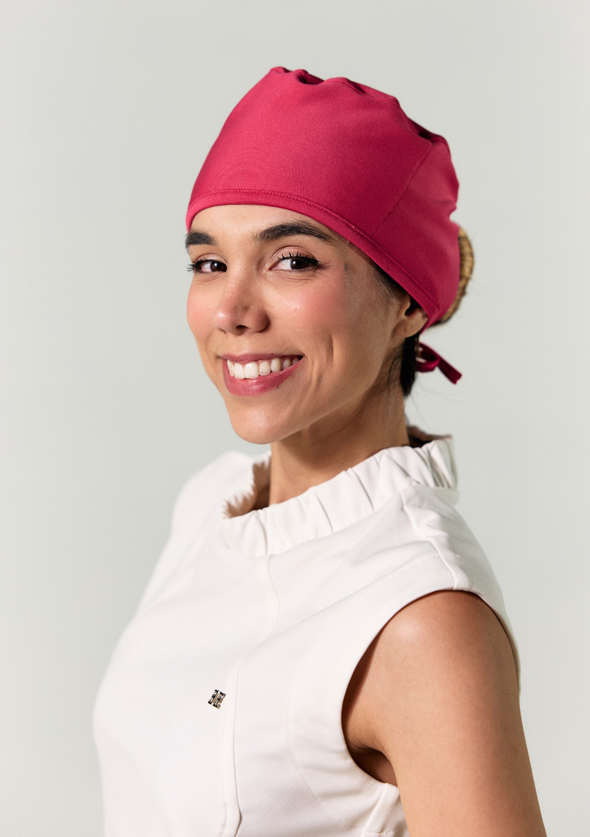 NEW -Touca Rosa Pink Forrada em Toalha