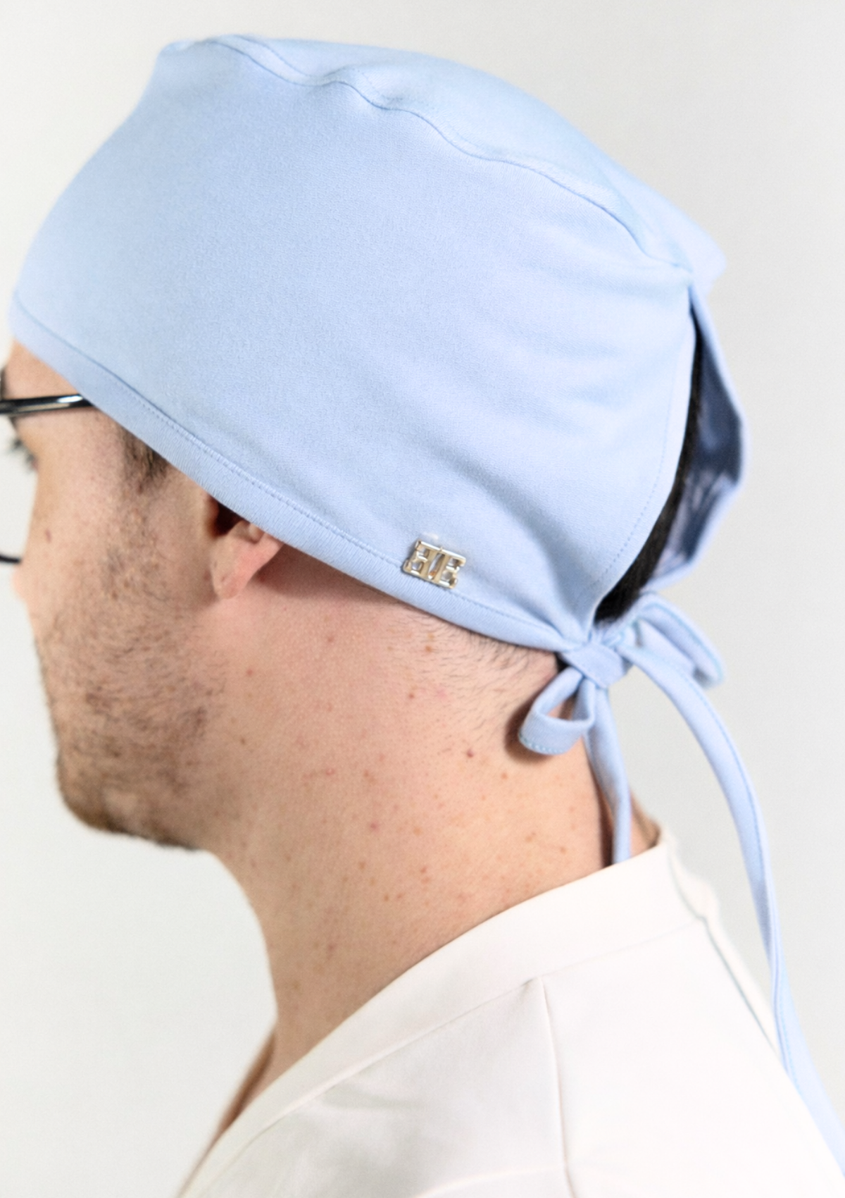 NEW - Touca Cirúrgica Malha Azul Bebê Forrada em Cetim