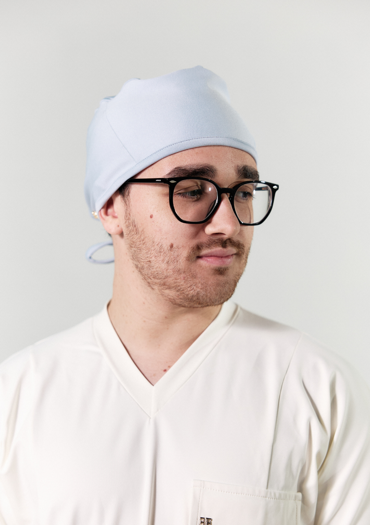 NEW - Touca Cirúrgica Malha Azul Bebê Forrada em Cetim