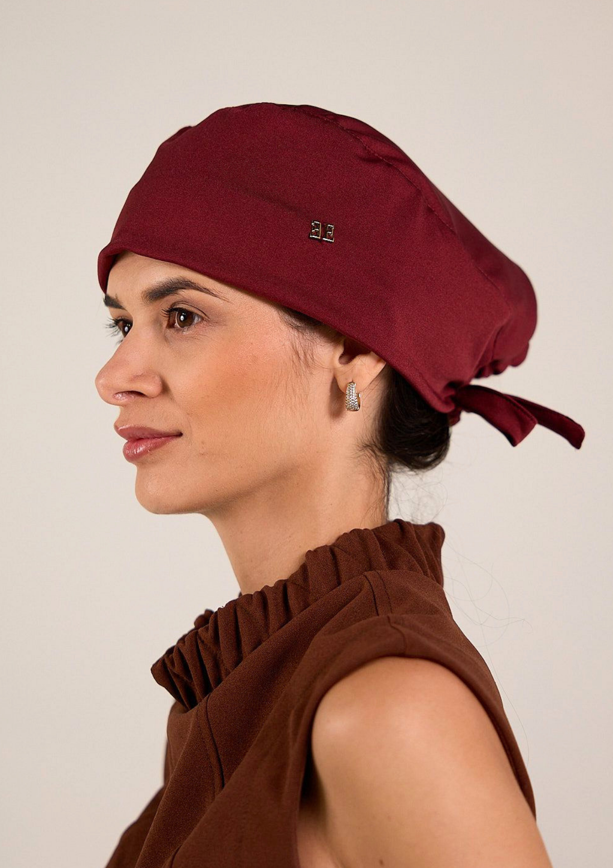 Gorro Cirúrgico Vinho Forrado em Cetim