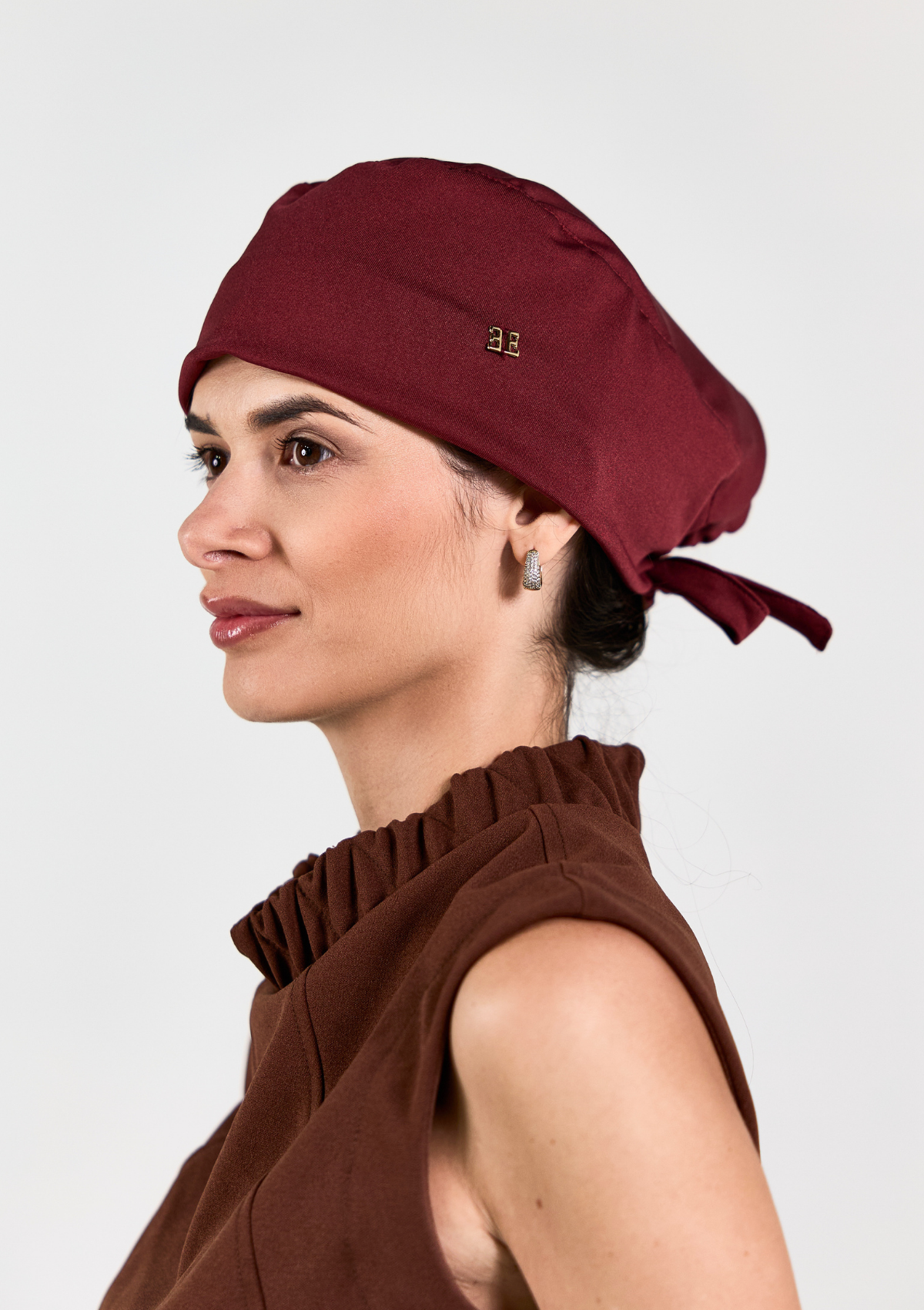 Gorro Cirúrgico Vinho Forrado em Cetim