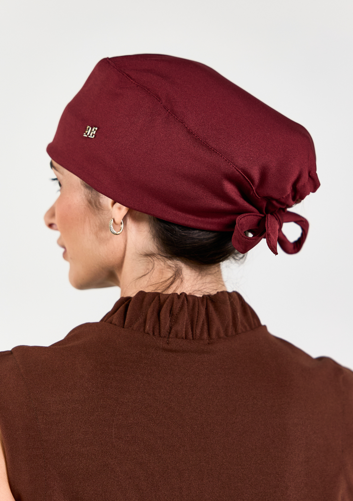 Gorro Cirúrgico Vinho Forrado em Cetim