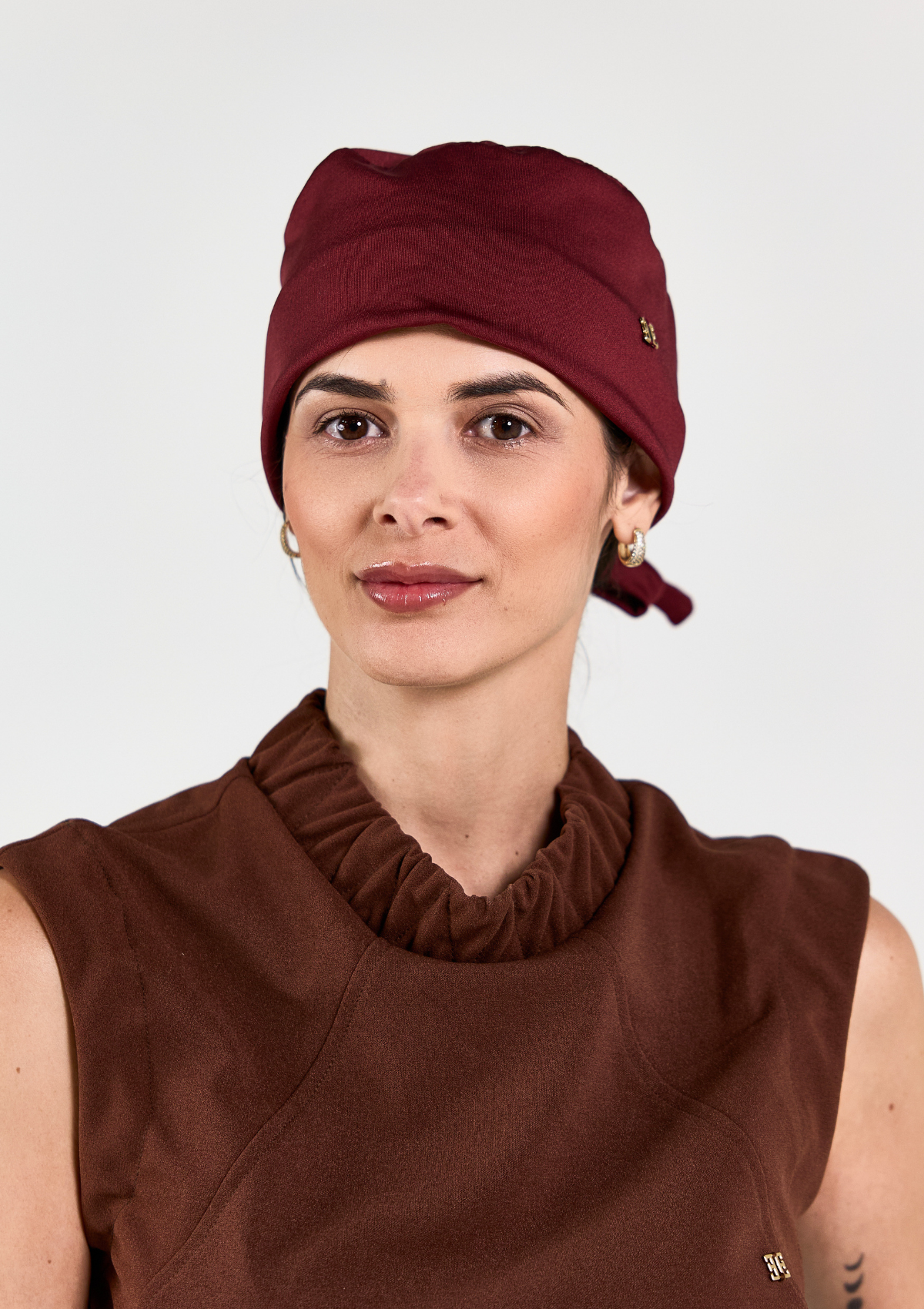 Gorro Cirúrgico Vinho Forrado em Cetim