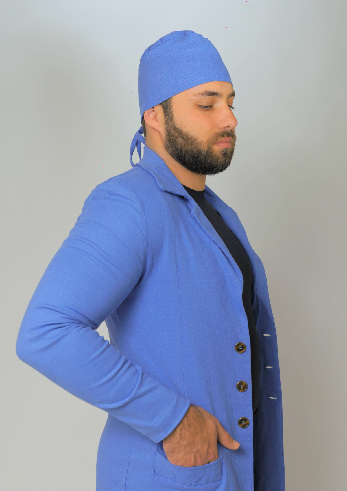 Touca Linho Azul