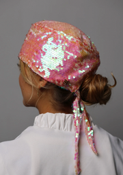 Touca Disco Rosa Forrada em Cetim