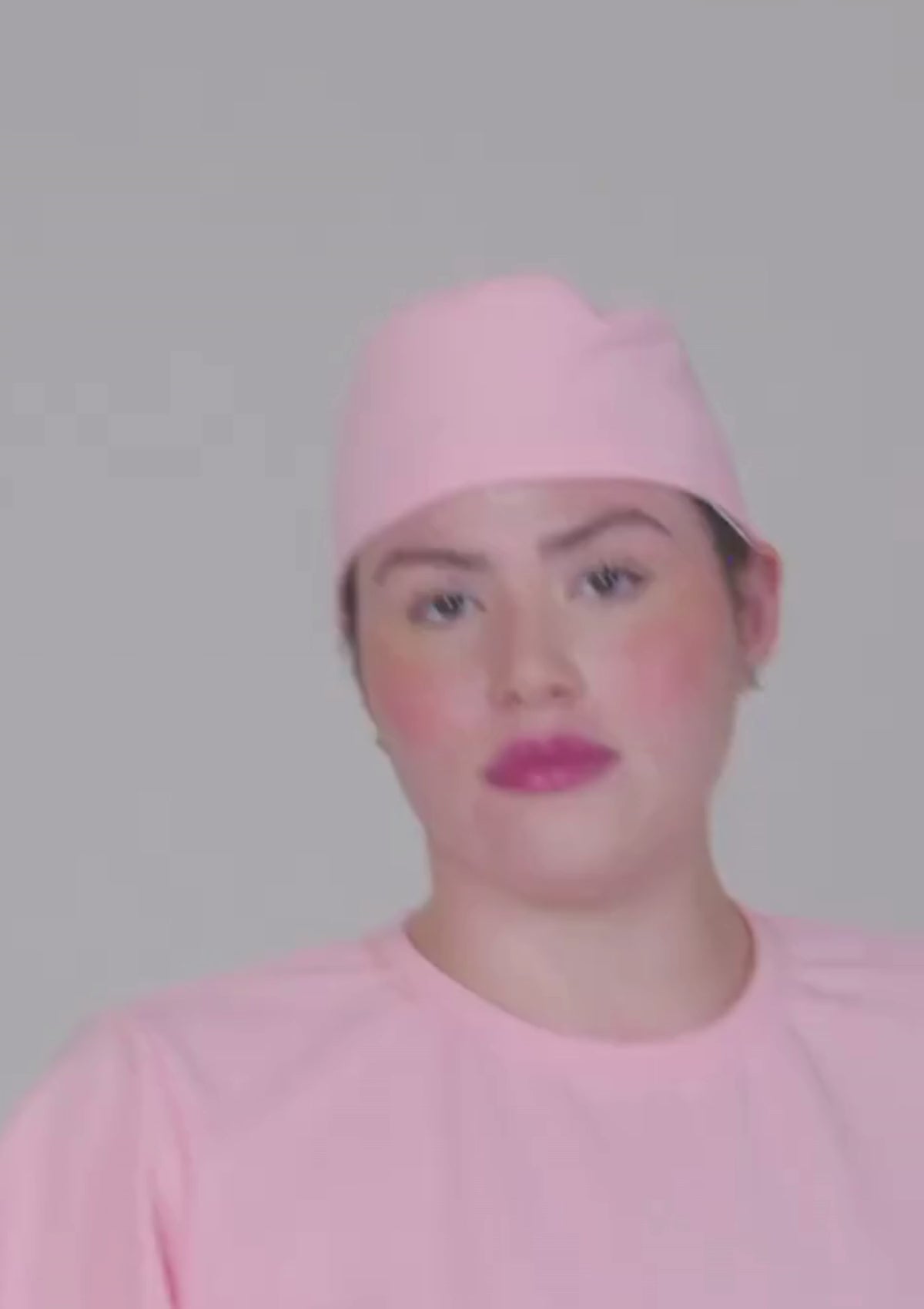 Carregar vídeo: Touca Malha Rosa Bebê